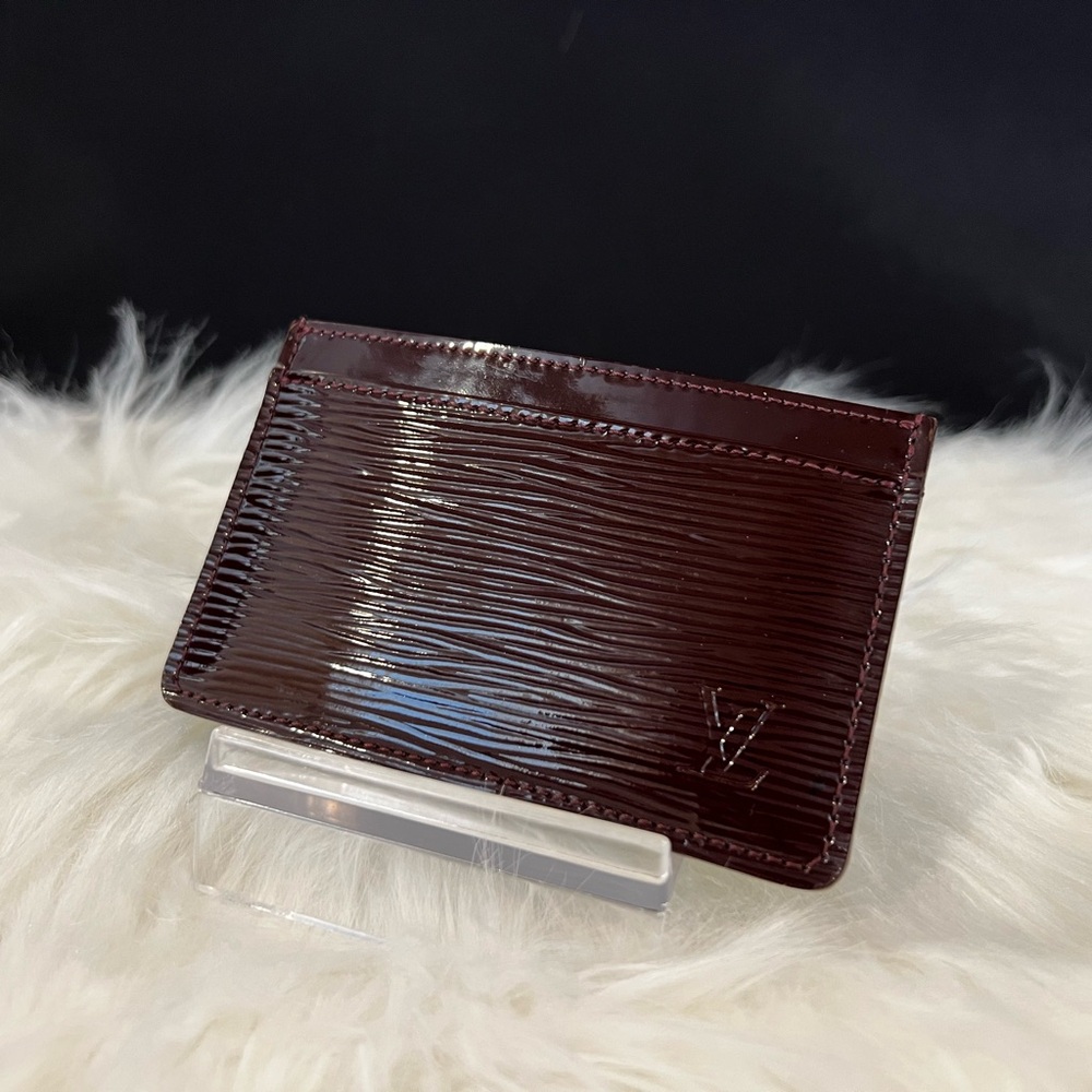 Louis Vuitton Epi Electric Card Holder, Deep Burgundy
